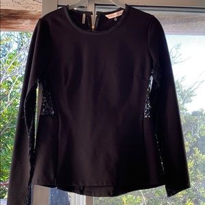 Rebecca Taylor Black Lace Top